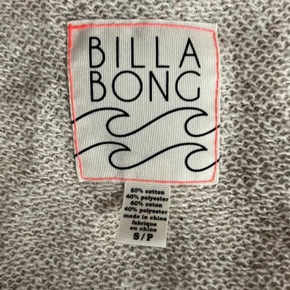 Billabong Striped Open-Front Hooded Cardigan Sweatshirt S/P - Picture 7 of 7